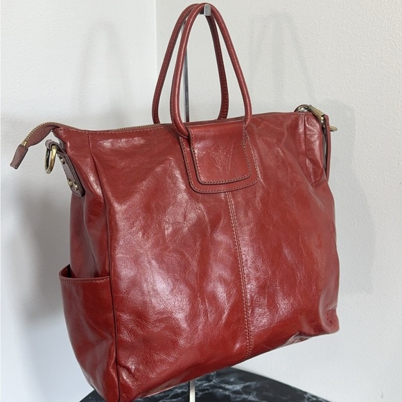 HOBO Sheila Satchel Henna Leather Large Handbag Fits IPad Laptop MISSING STRAP - Picture 2 of 12